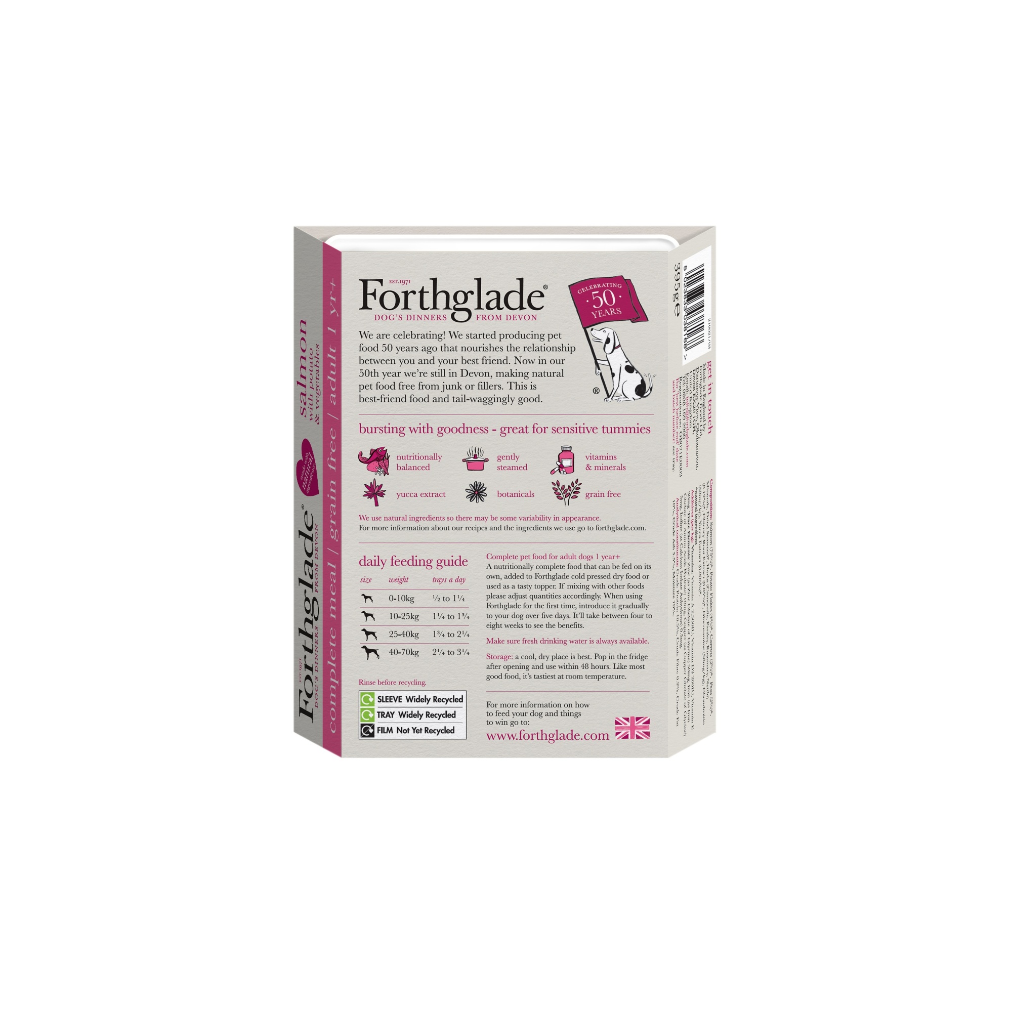 Forthglade Adult Dog Grain Free Complete Salmon Potato & Veg 395g 18pk