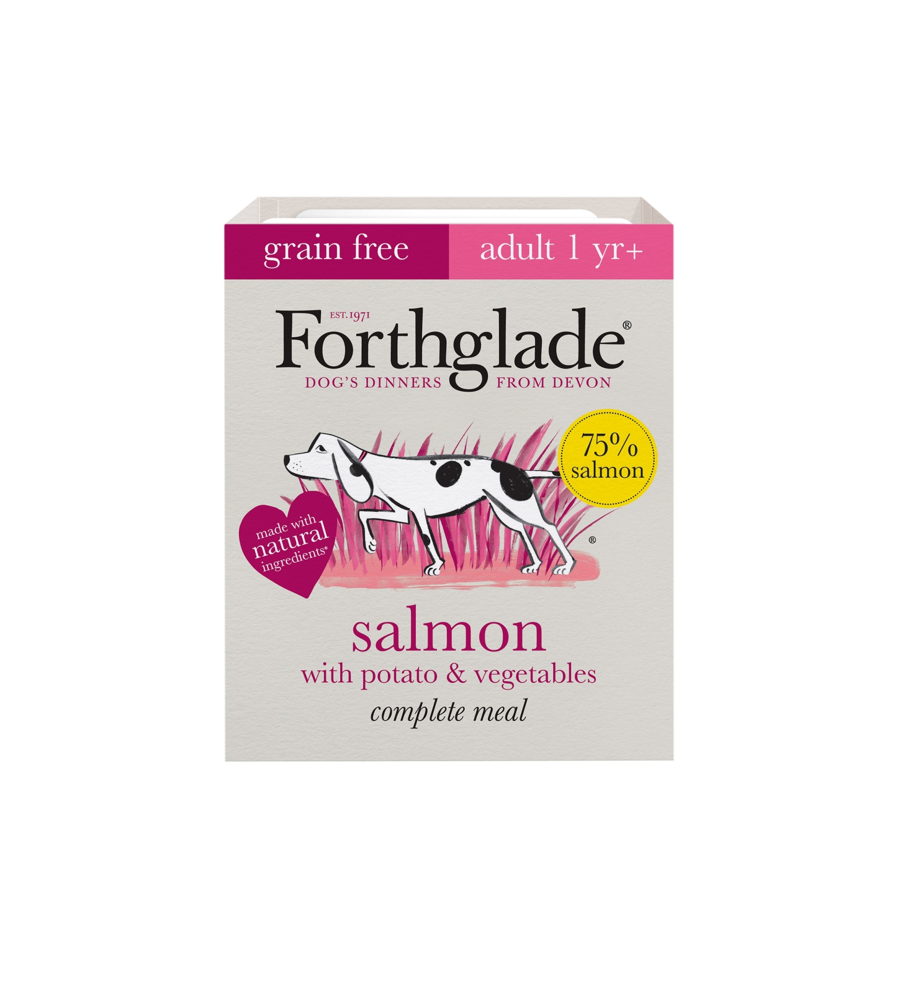 Forthglade Adult Dog Grain Free Complete Salmon Potato & Veg 395g 18pk