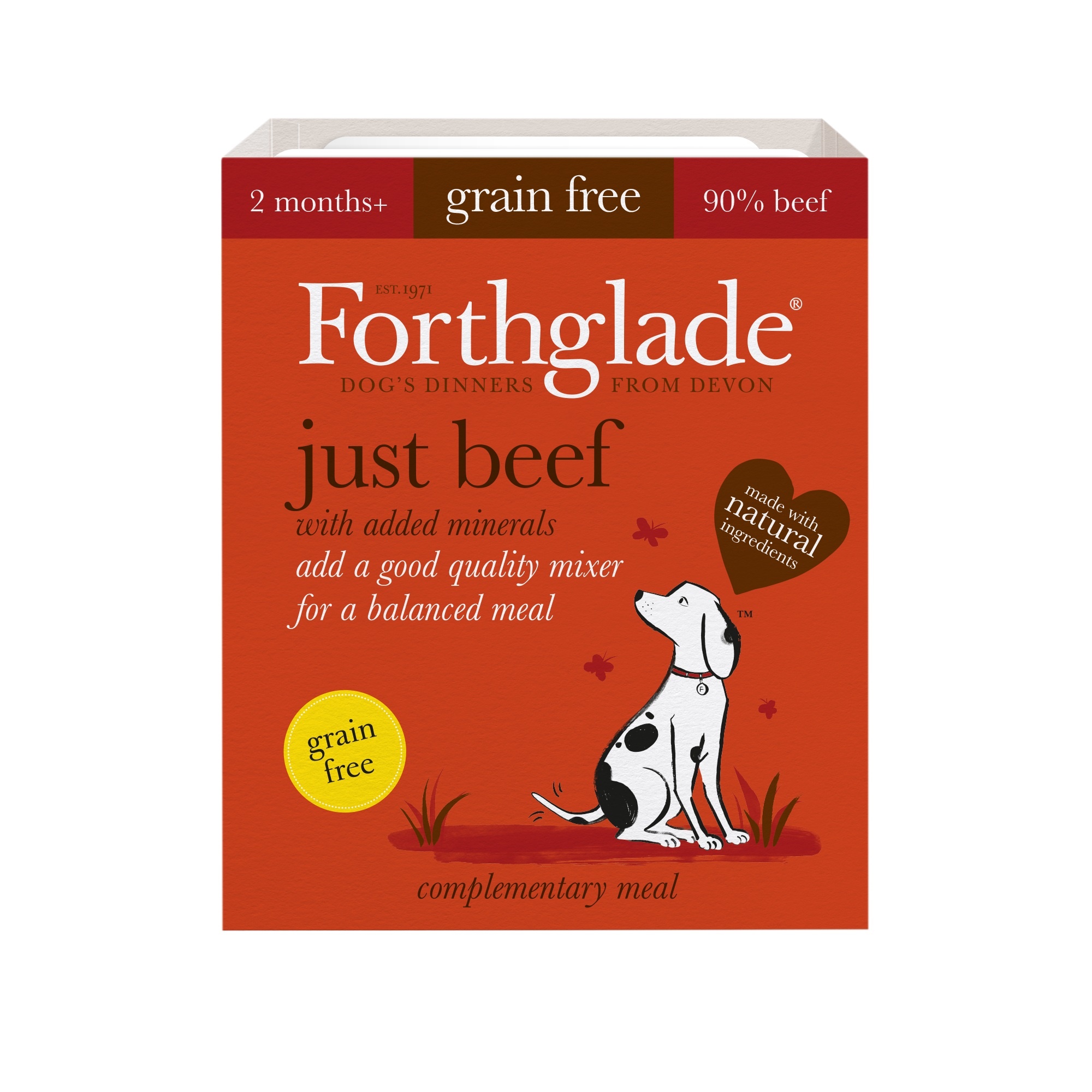 Forthglade Adult Dog Grain Free Just 90% Beef 395g 18pk
