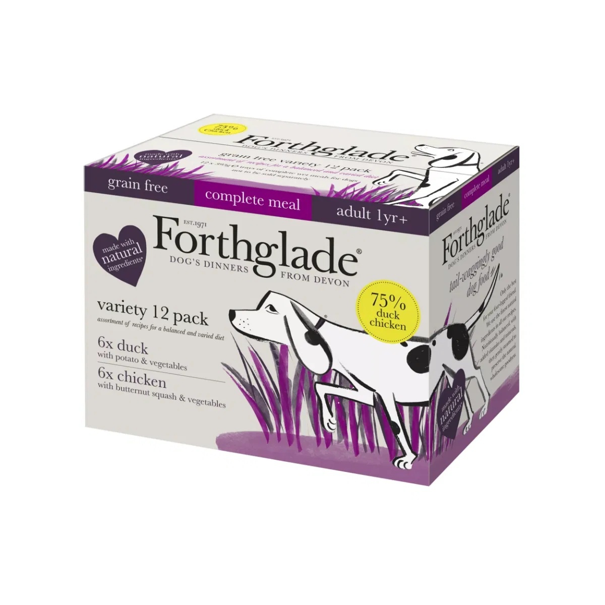 Forthglade Adult Dog Grain Free Variety Chicken&Duck&Veg 395g 12pk