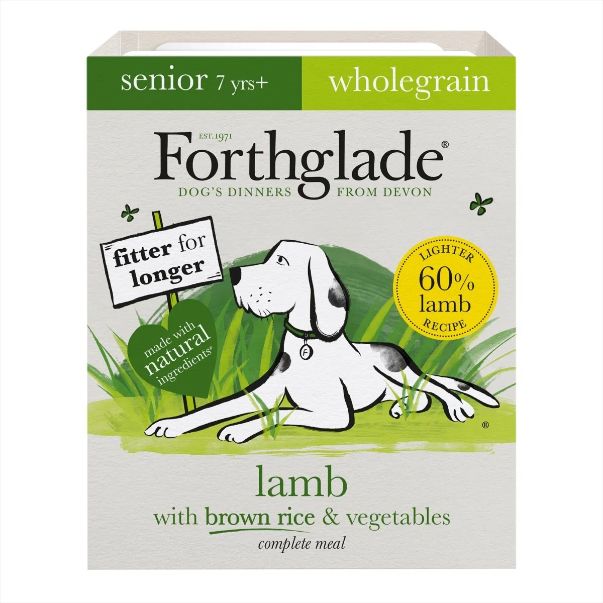 Forthglade Senior Dog Complete Wholegrain Lamb Brown Rice & Veg 395g 18pk