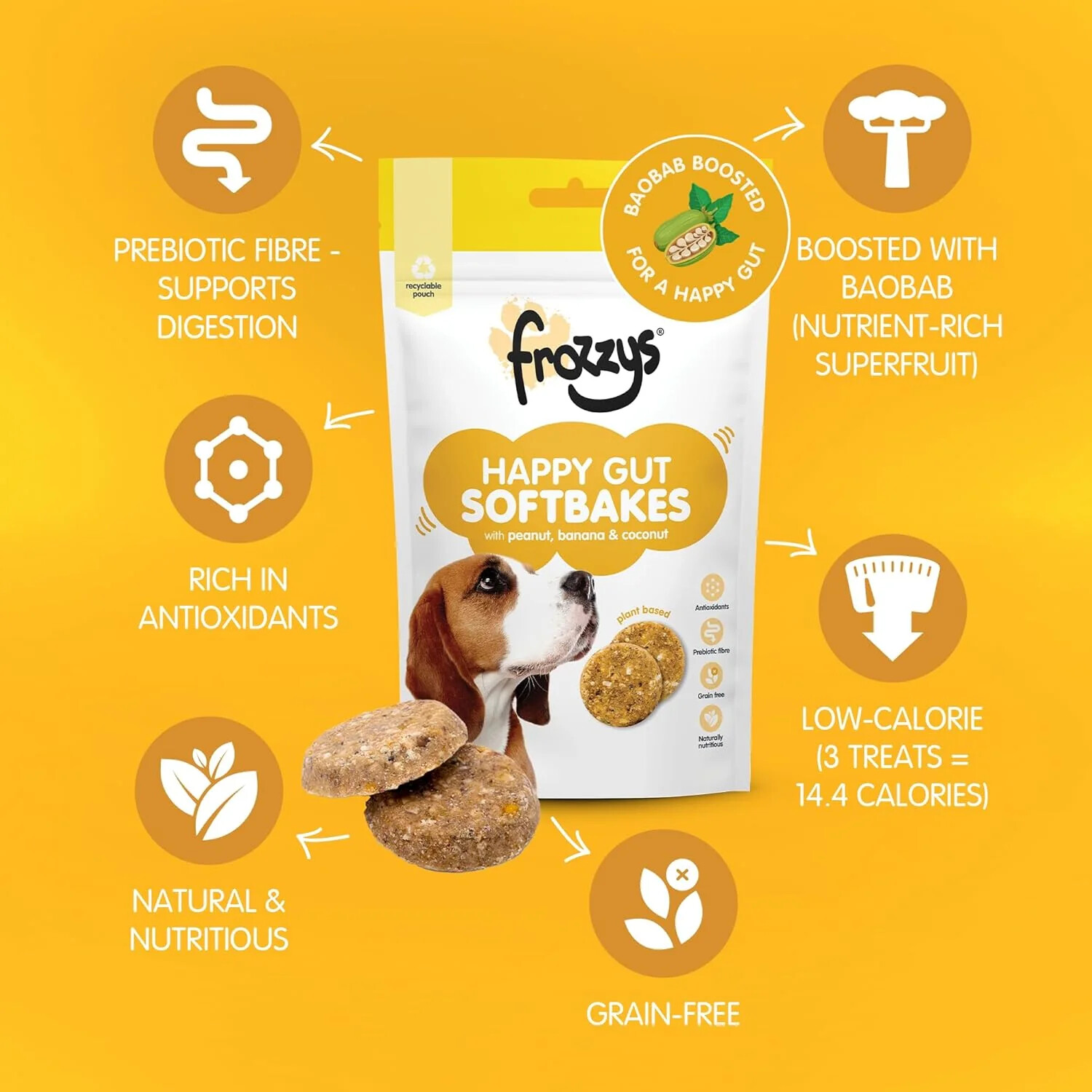Frozzys Happy Gut BAOBAB Peanut  Banana & Coconut Flavour