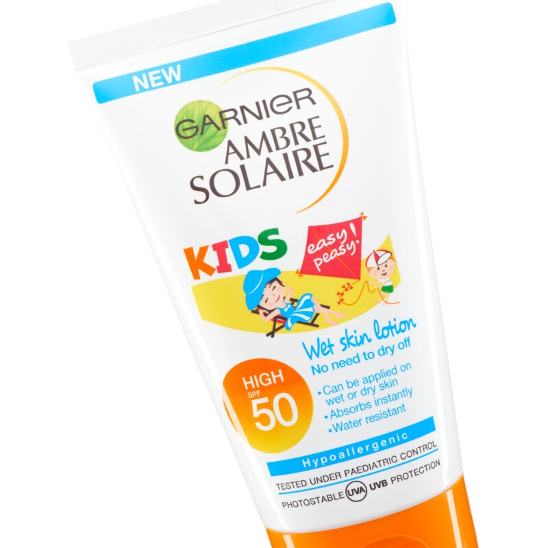 LOreal Garnier Ambre Solaire Kids Wet Skin Lotion SPF50