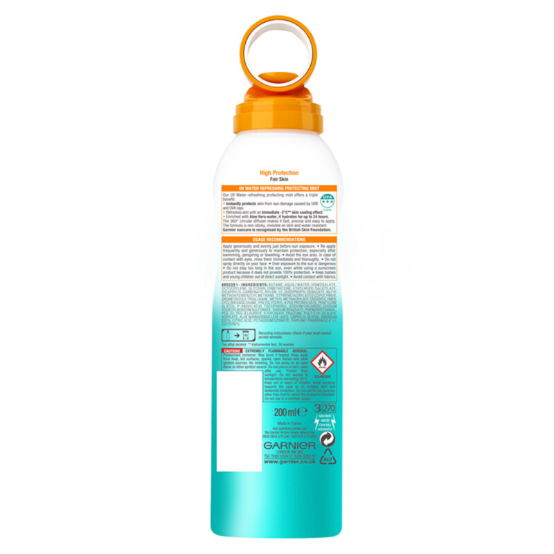 Garnier Ambre Solaire UV Water Clear Sun Cream Mist SPF50 