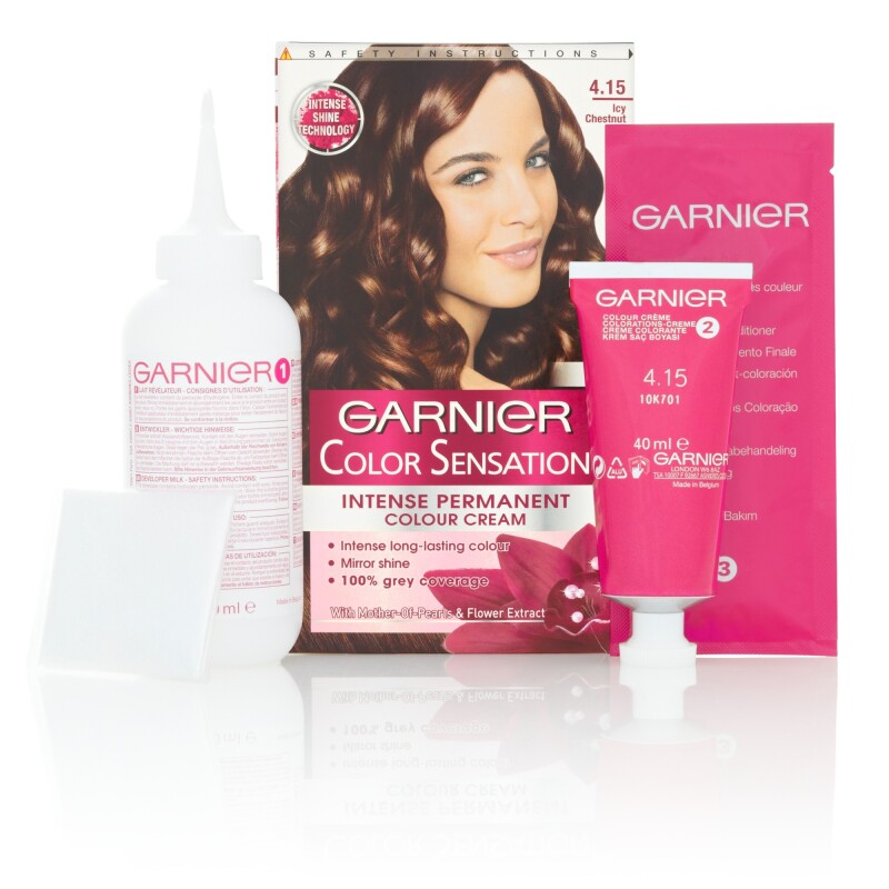 Garnier Color Sensation 4.15 Icy Chestnut Brown Permanent Hair Dye