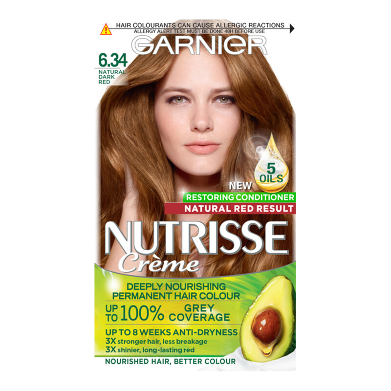 Buy Garnier Nutrisse 6.34 Natural Dark Red Permanent Hair Dye 1 Kit
