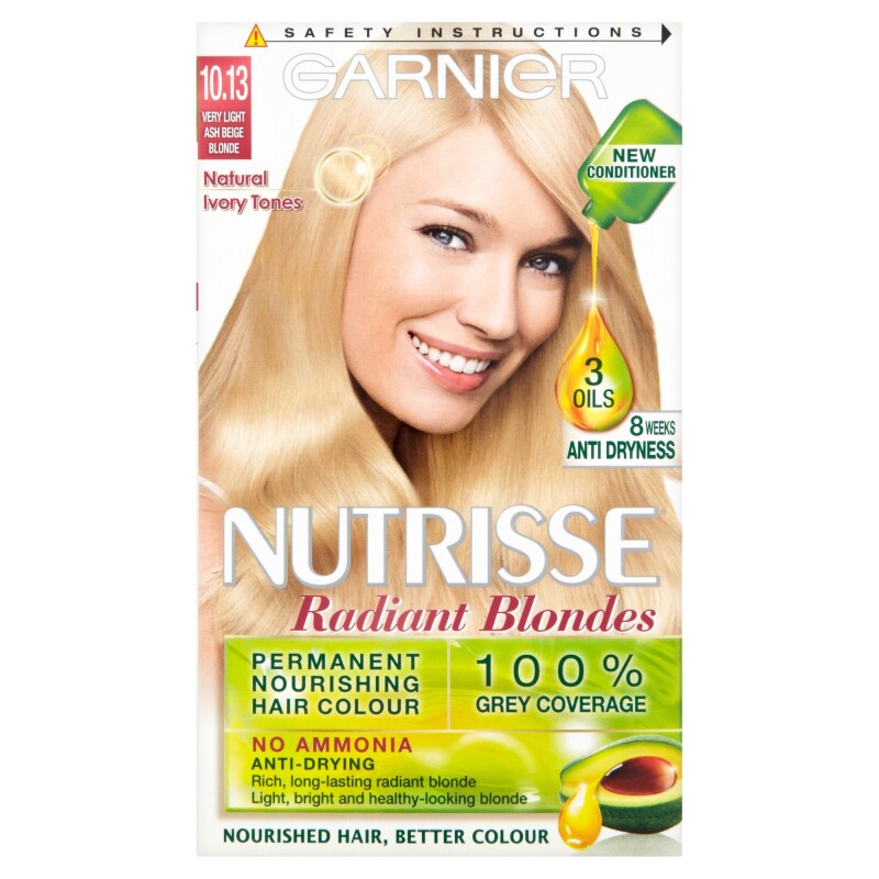Garnier Nutrisse Radiant Blondes Permanent Hair Colour 10.13 Light Ash Beige