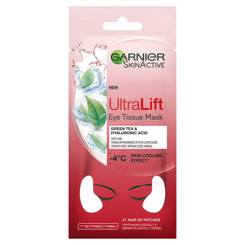 Garnier Ultralift Anti-Age Tissue Mask Green Tea and Hyaluronic Acid Tissue Eye Sheet Mask