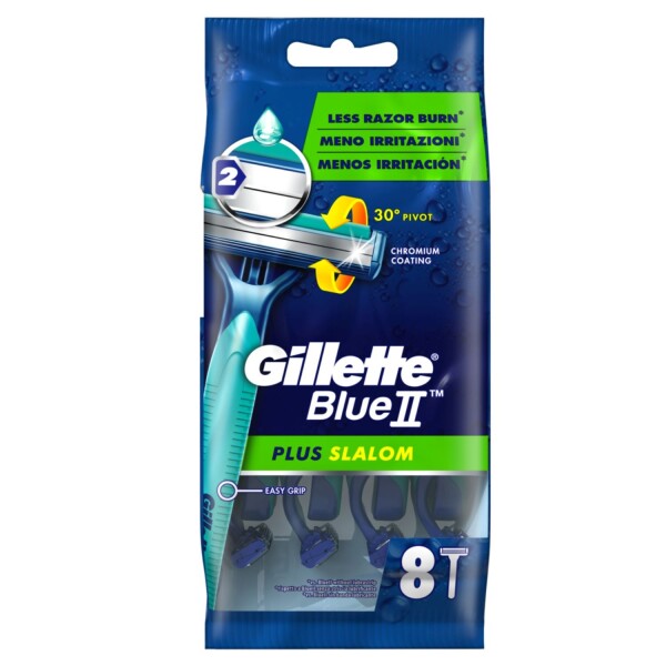Gillette Blue II Plus Slalom Disposable Razors 8 Pack