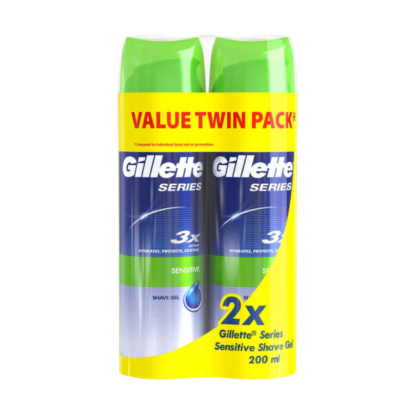 Gillette Series Shave Gel Sensitive Skin Twin Pack