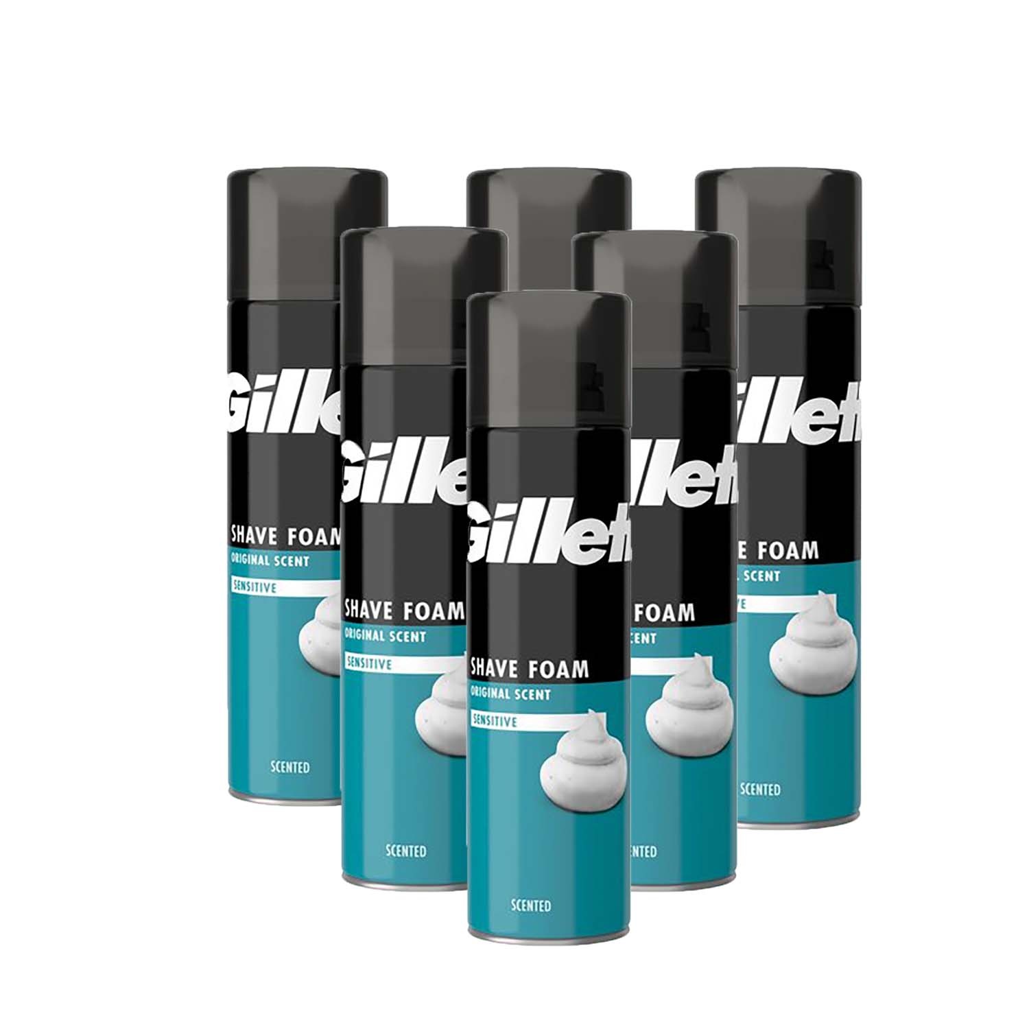 Gillette Sensitive Skin Shaving Foam 6 Pack