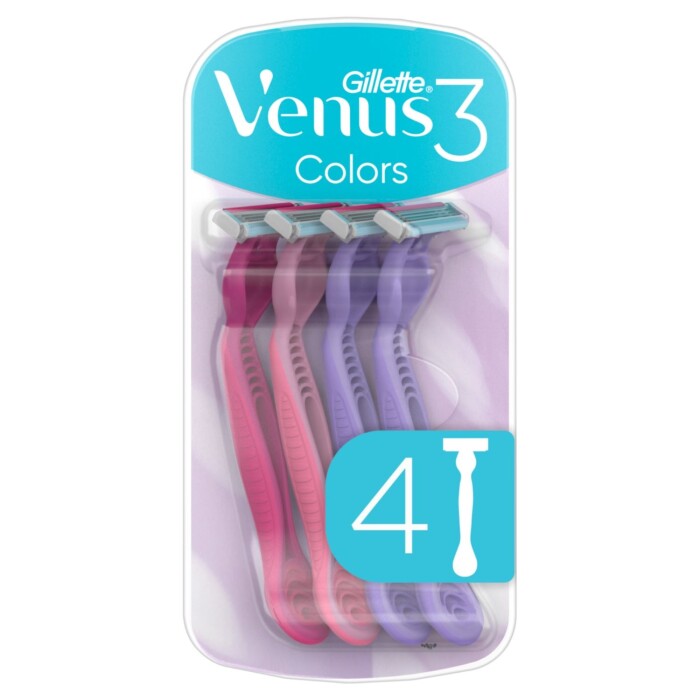 Image of Gillette Venus3 Colours Disposable Razors 4 Pack