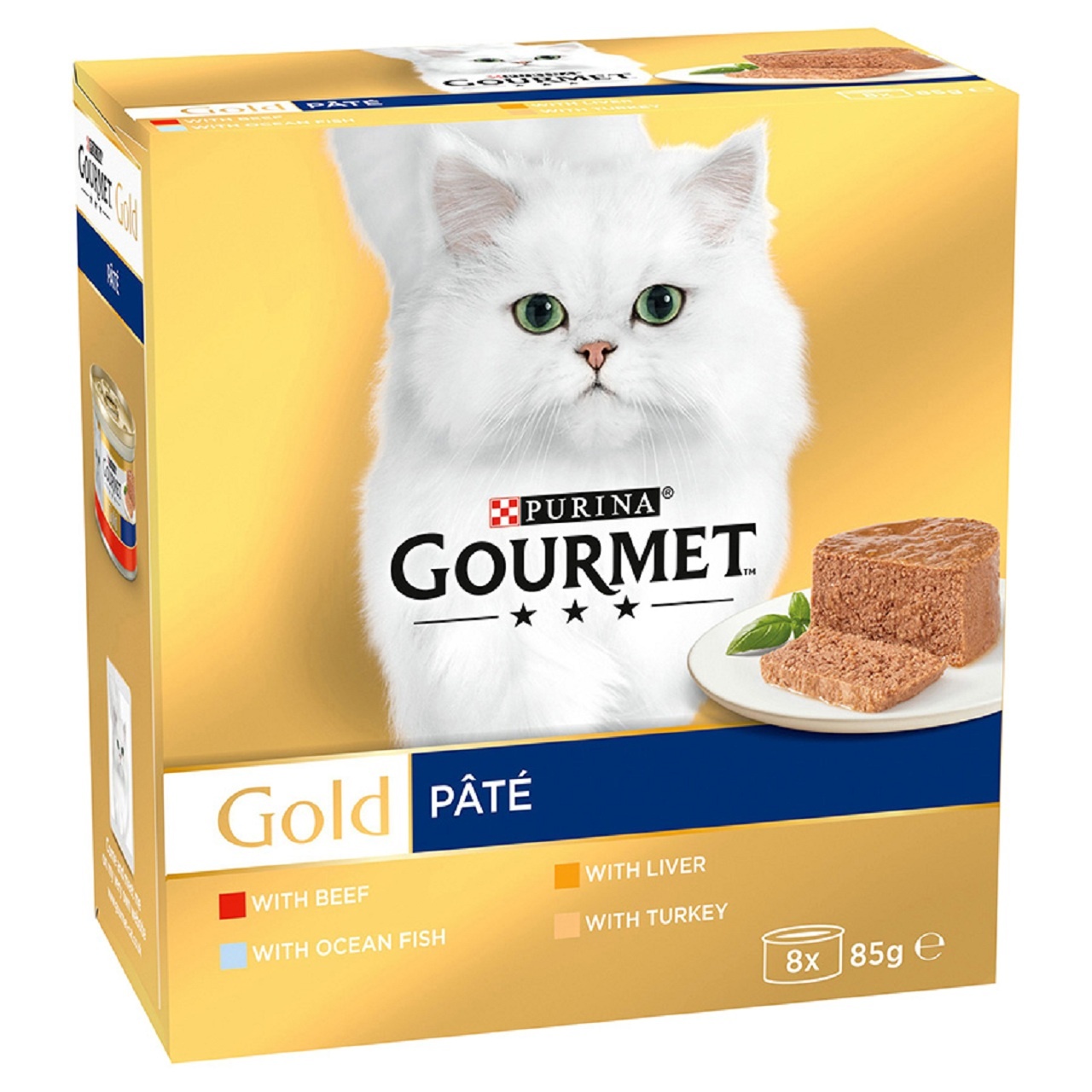 Gourmet Gold Adult Wet Cat Food Mousse Fish Selection 8x85g