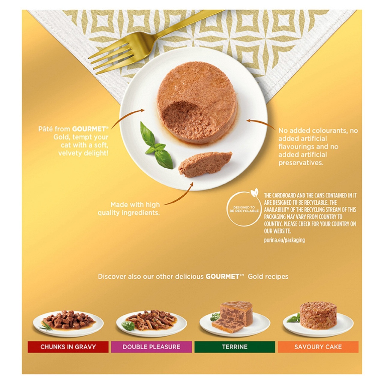 Gourmet Gold Adult Wet Cat Food Mousse Fish Selection 8x85g