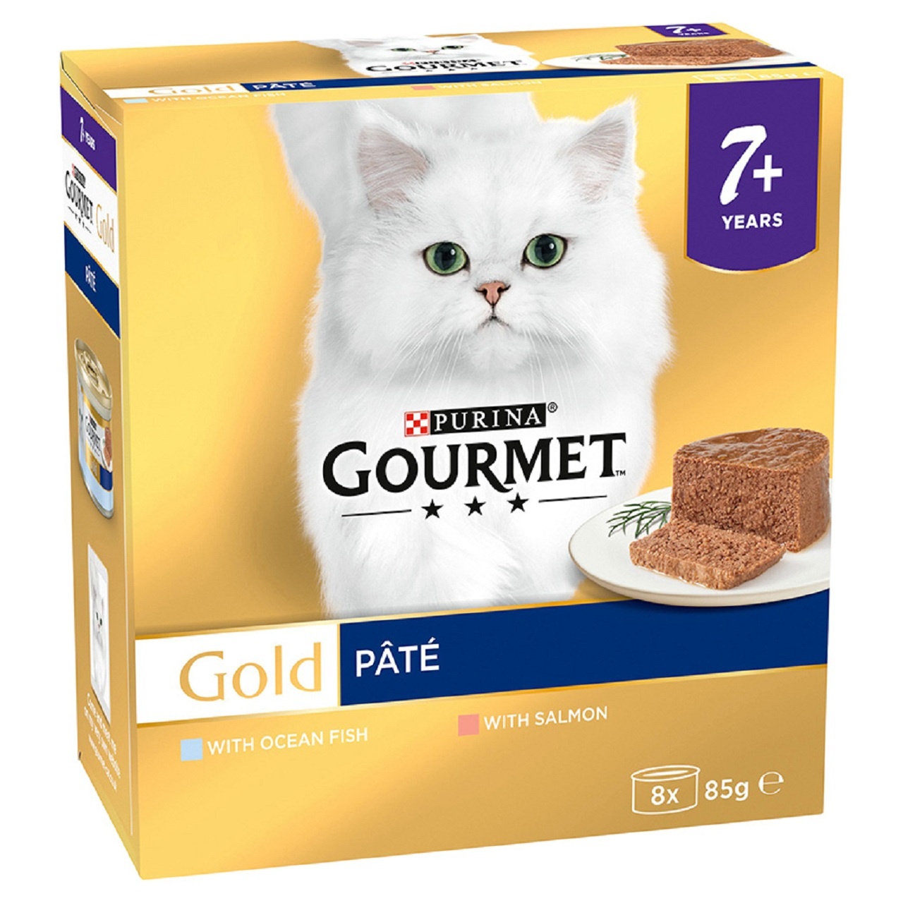 Gourmet Gold Senior Wet Cat Food Mousse With Salmon and Ocean FIsh 8x85g