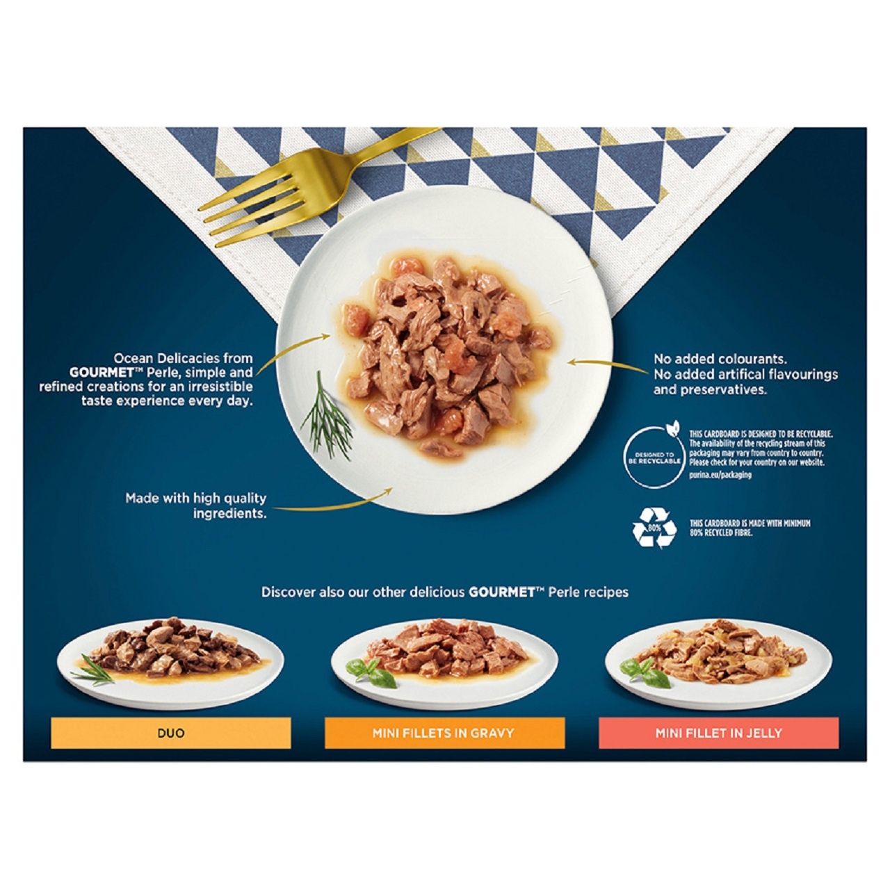 Gourmet Perle Adult Cat Wet Food Pouch Ocean Delicacies 12x85g