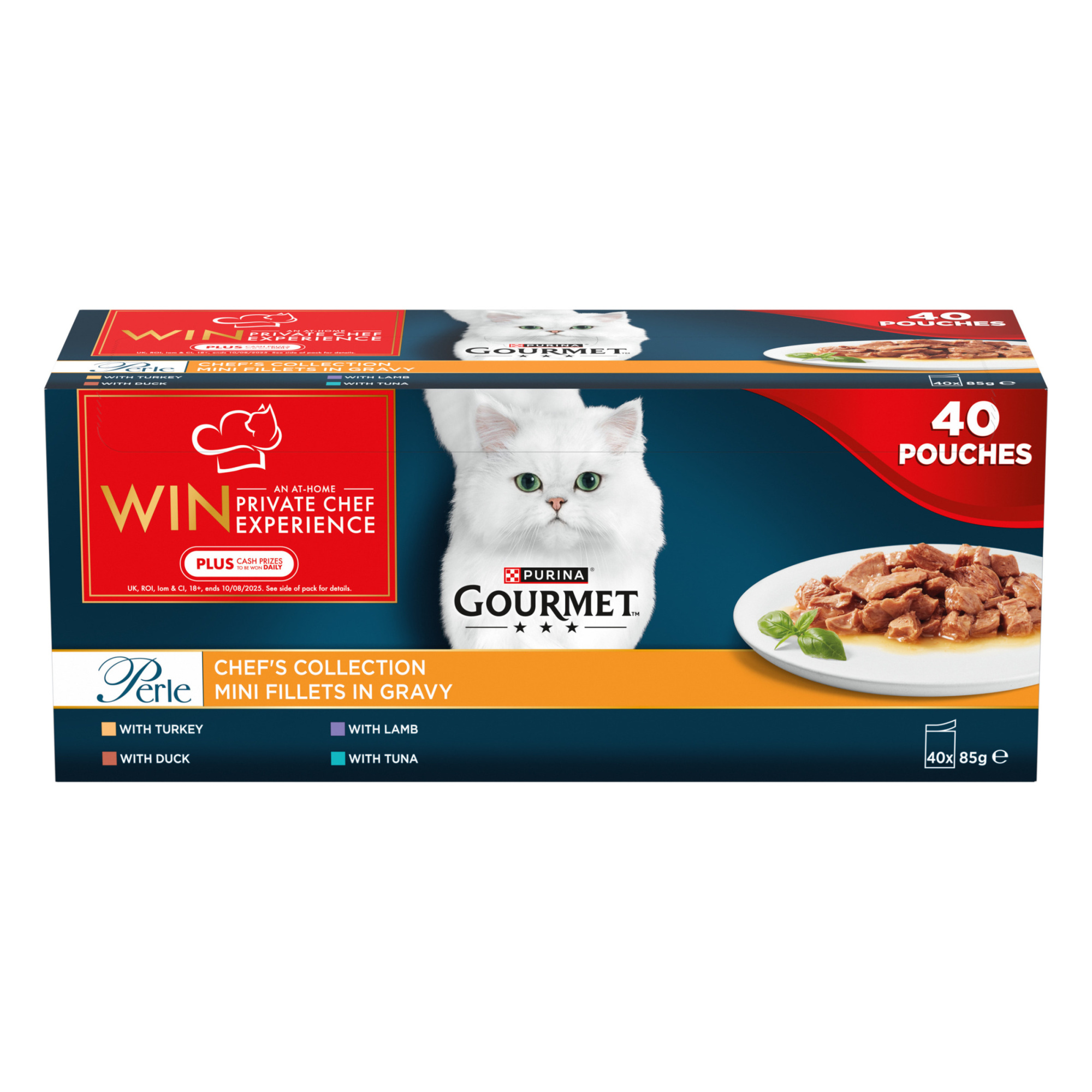 Gourmet Perle Adult Wet Cat Food Chefs Collection Mix 40x85g