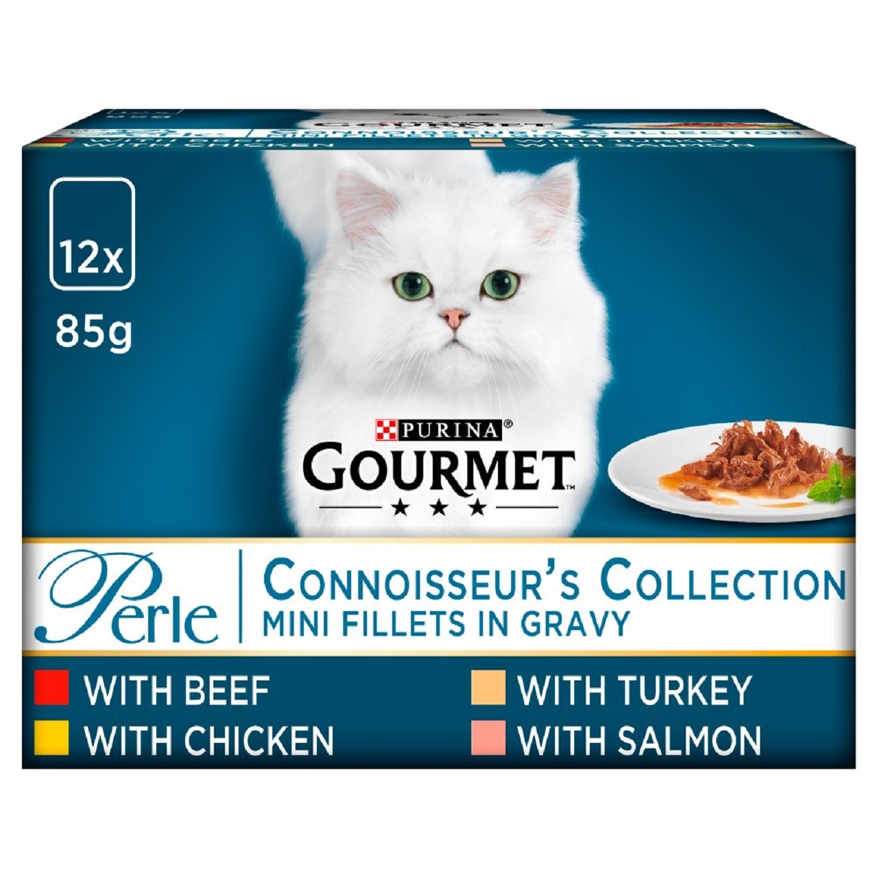Gourmet Perle Adult Wet Cat Food Mini Fillets Connoisseurs 12x85g