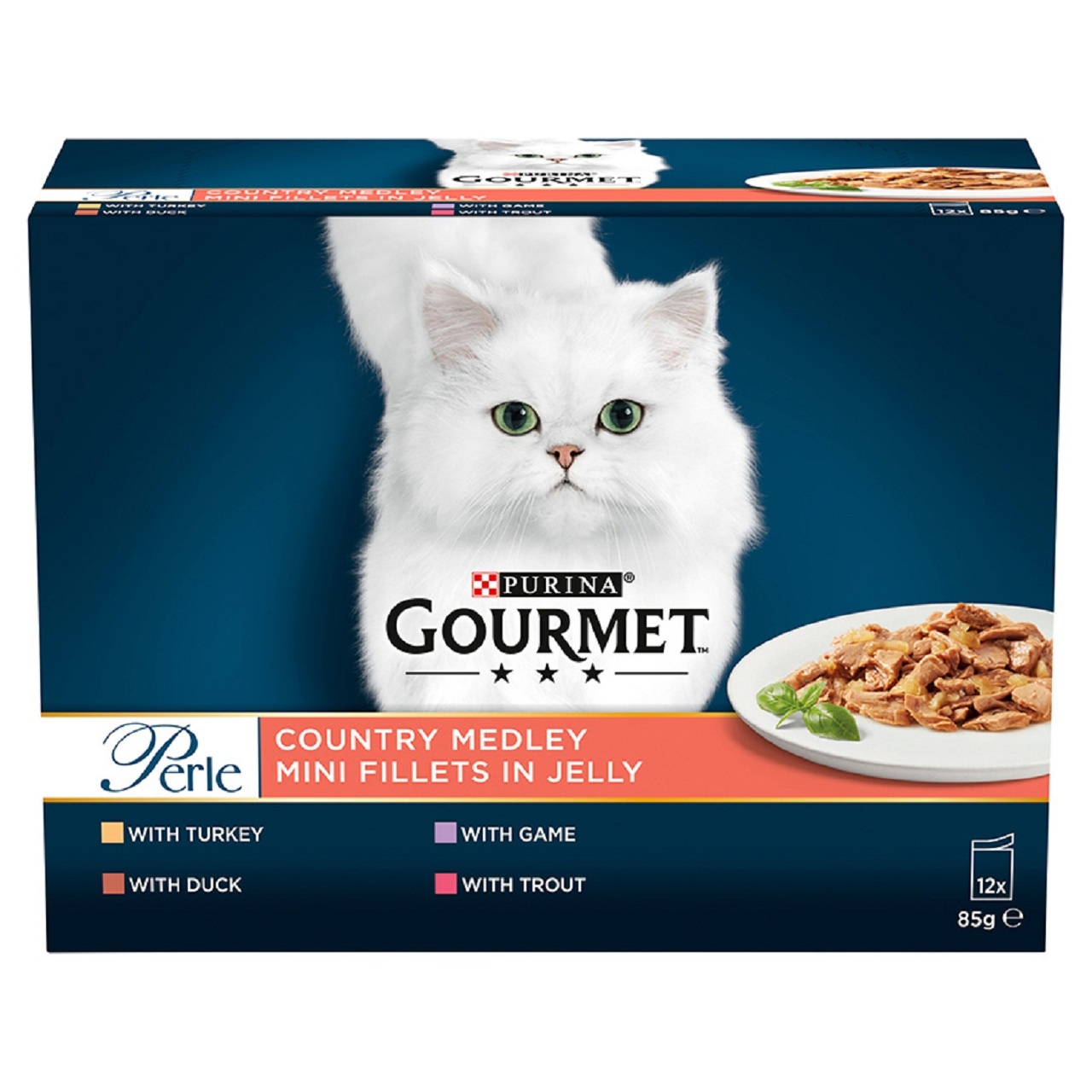 Gourmet Perle Adult Wet Cat Food Pouch Country Medley In Jelly 12x85g