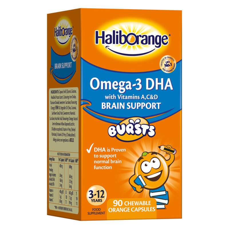 Haliborange Omega 3 DHA Brain Support Burst Orange