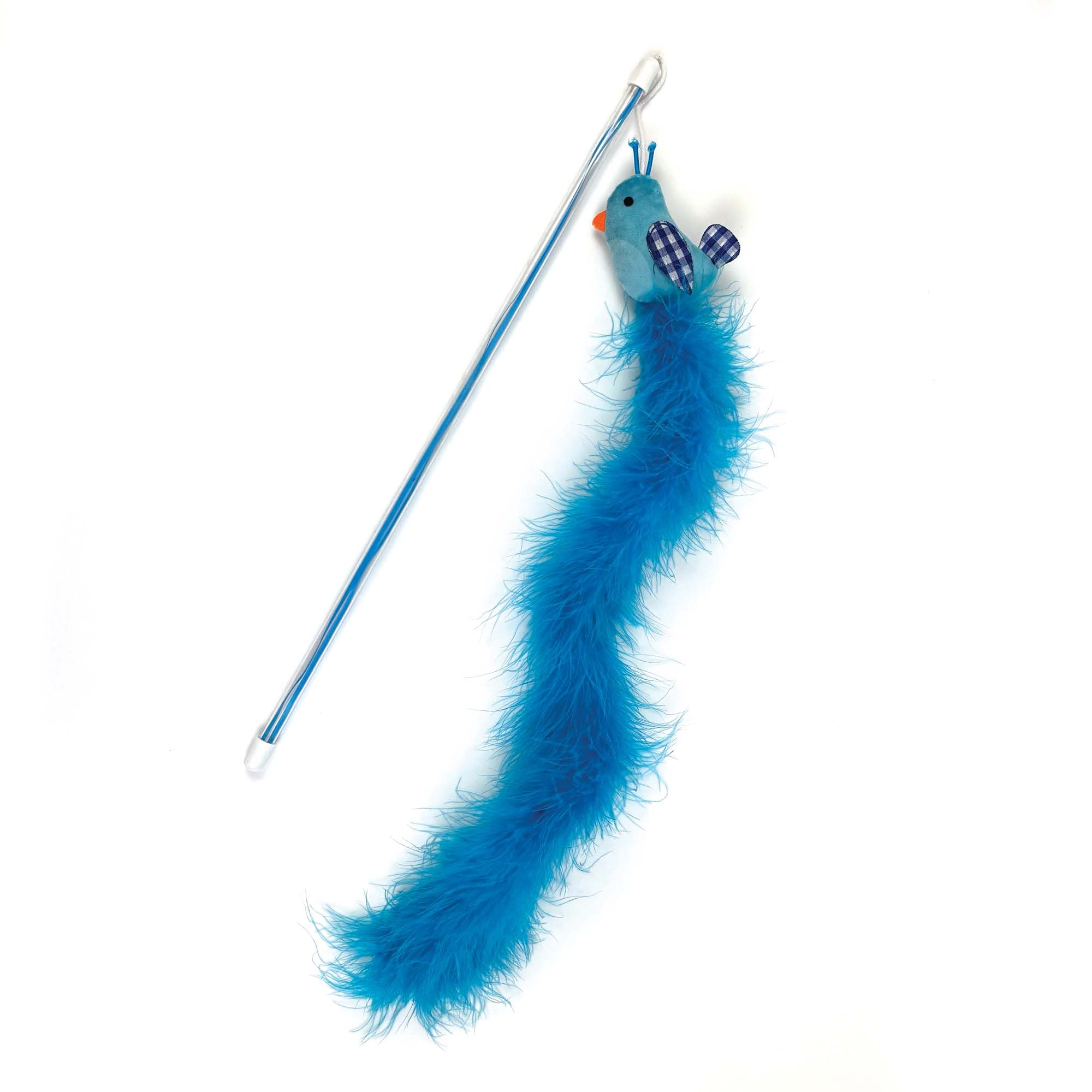 Happy Pet Tabby Patch Extra Long Bluebird Cat Teaser Toy
