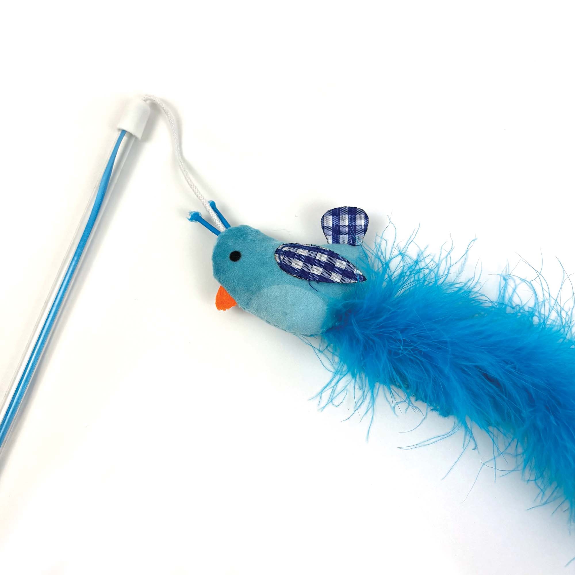 Happy Pet Tabby Patch Extra Long Bluebird Cat Teaser Toy