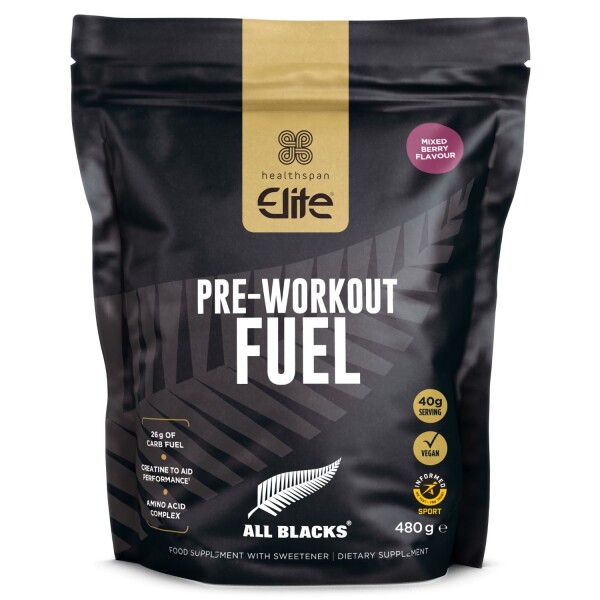 Healthspan All Blacks Pre Workout Fuel - Mixed Berry Flavour