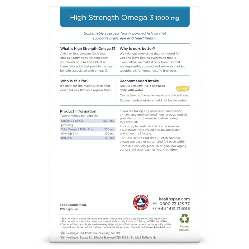 Healthspan High Strength Omega 3 - 1,000mg