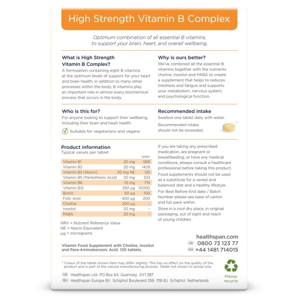 Healthspan High Strength Vitamin B Complex
