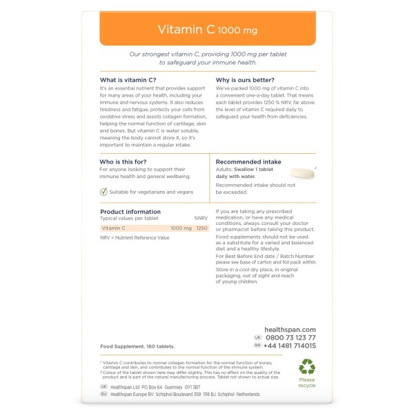 Healthspan Vitamin C - 1,000mg