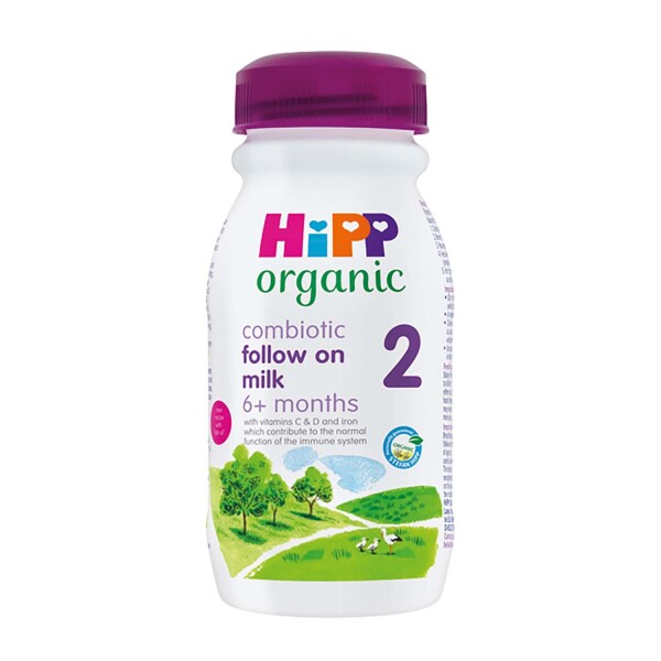 HiPP Organic 2 Follow On Baby Milk Ready To Feed Bottle From 6 Months 