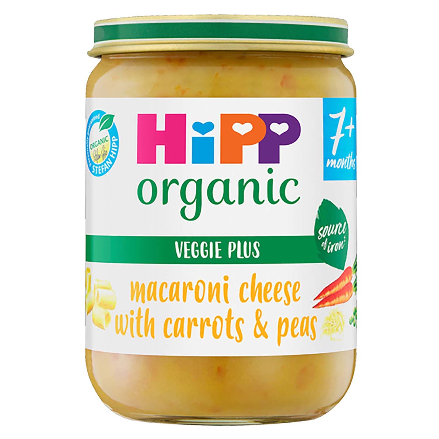 HiPP Organic Macaroni Cheese with Carrots & Peas Jar 7+ Months