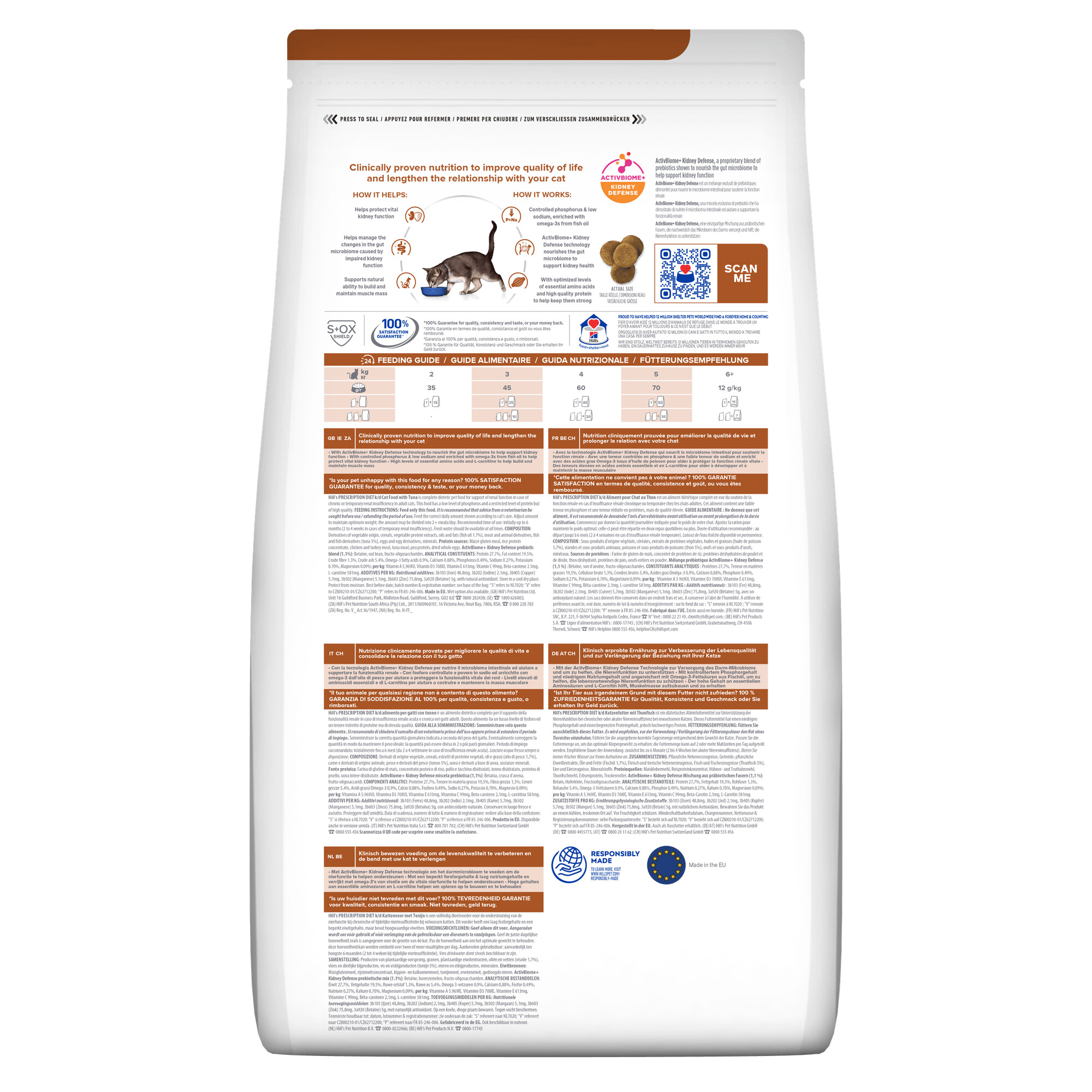 Hill's Prescription Diet k/d Kidney Care Dry Cat Food with Tuna 1.5kg