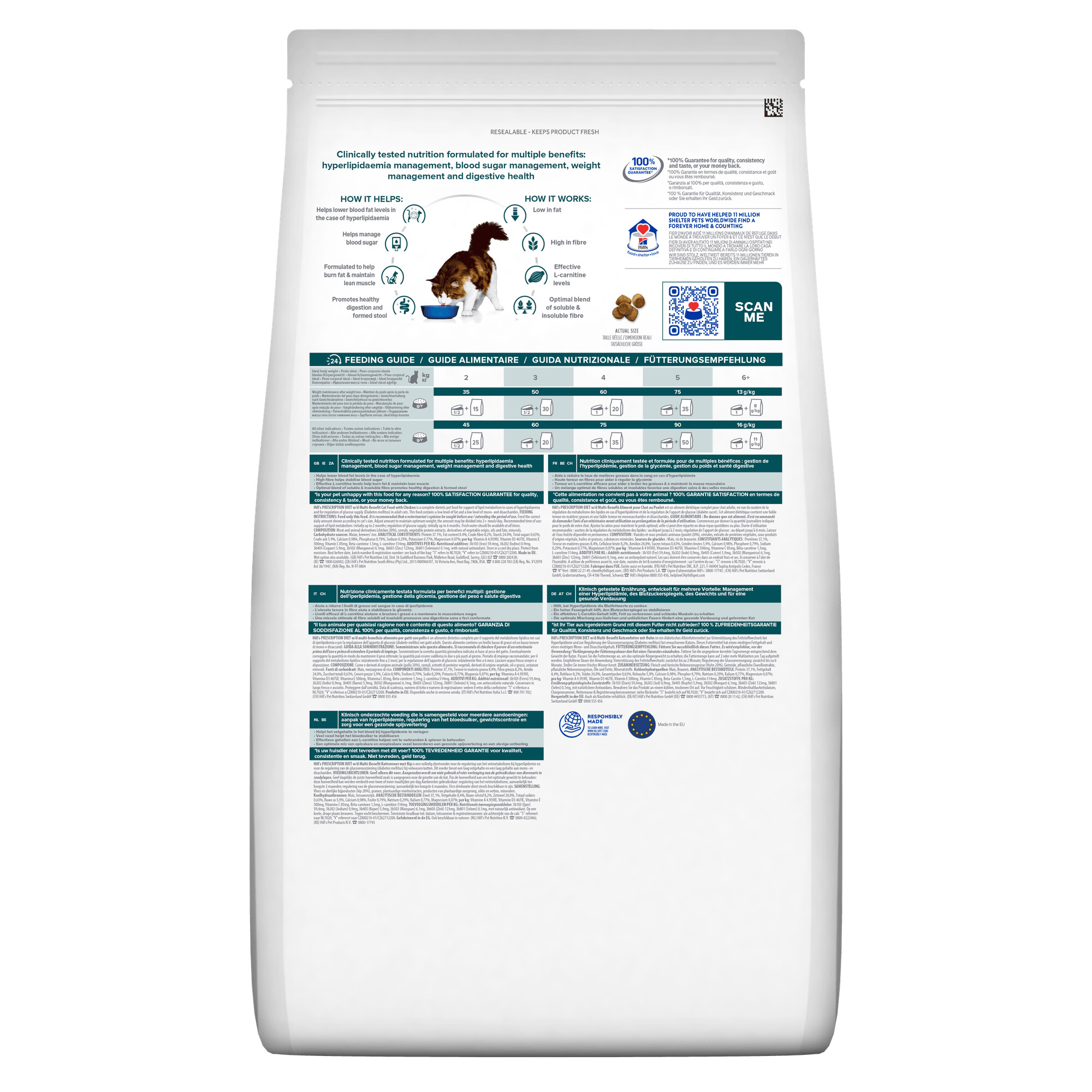 Hill's Prescription Diet w/d Multi-Benefit Dry Cat Food 3kg