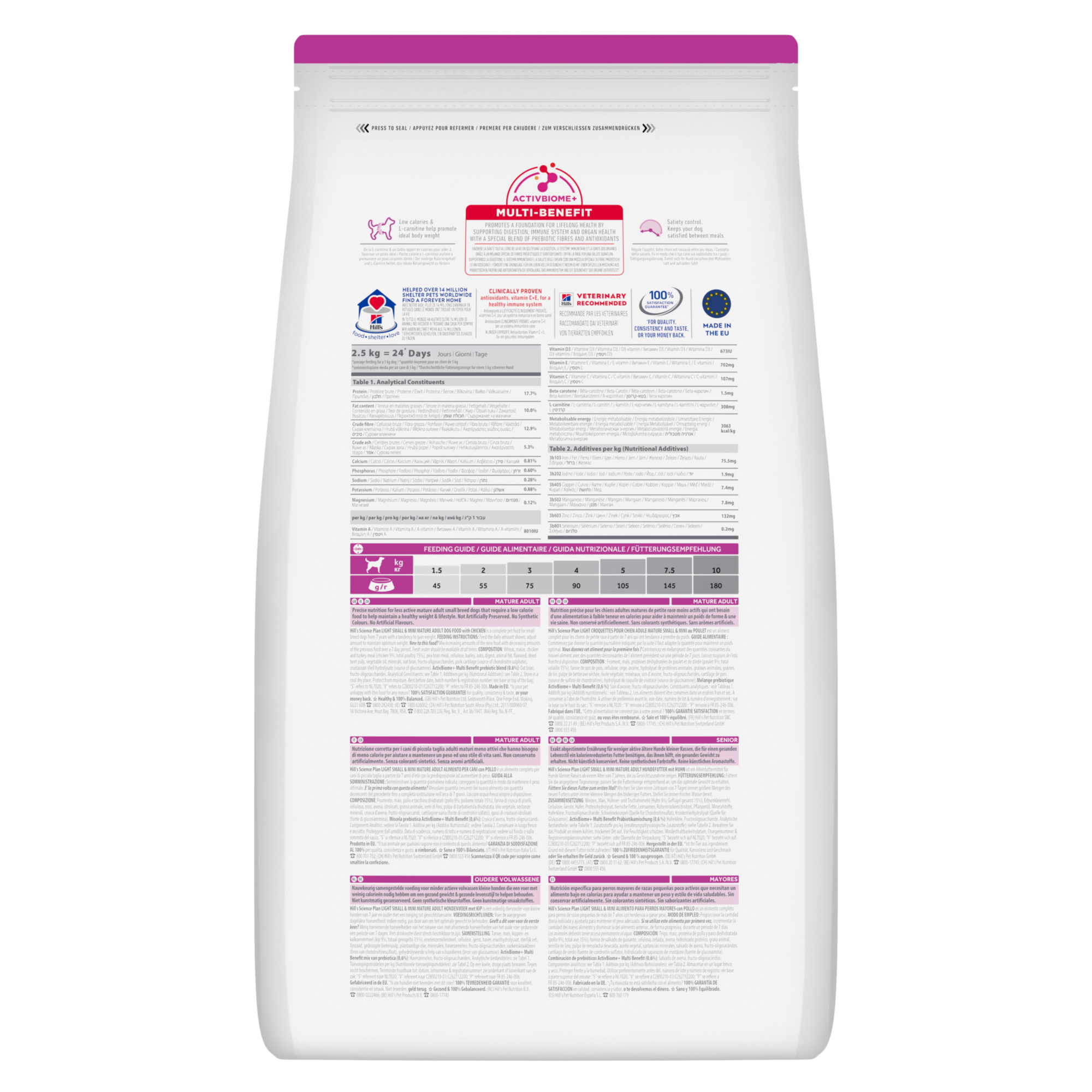 Hill's Science Plan Light Small & Mini Mature Adult Dog Food 2.5kg