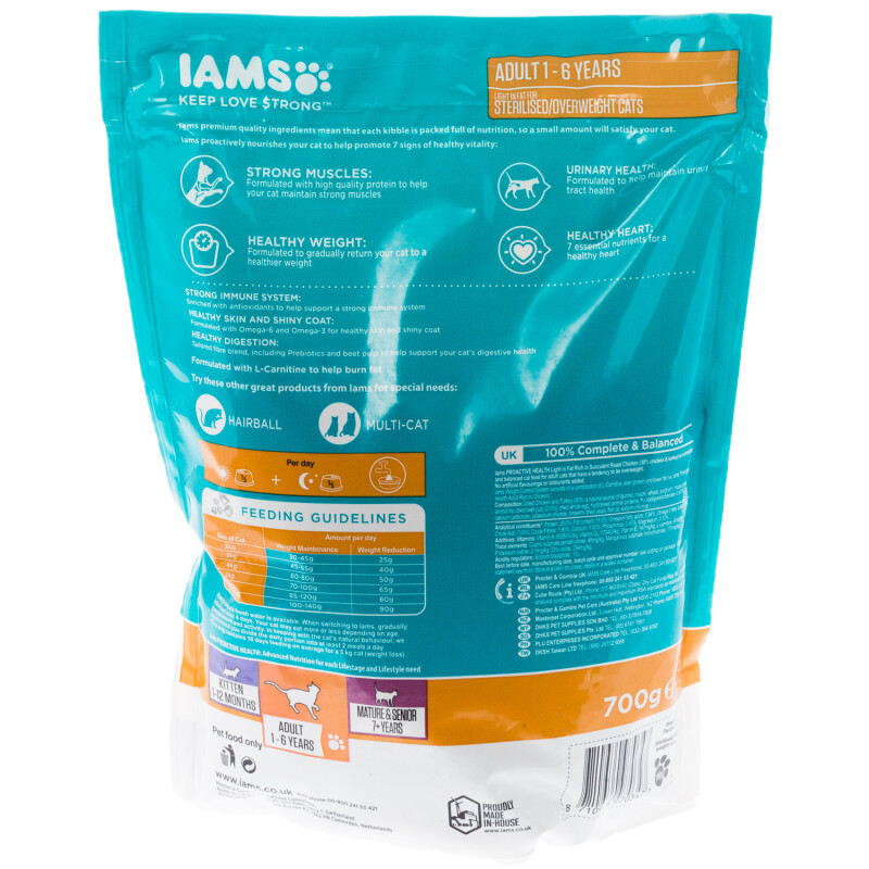 Expiry June 2017 - IAMS Adult Cat Light in Fat Chicken Flavour
