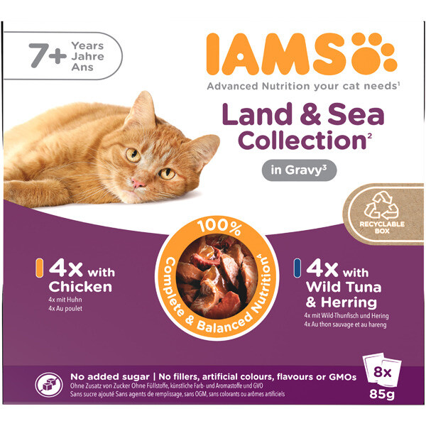 IAMS Delights Senior Land & Sea Collection in Gravy 8 x 85g x 3