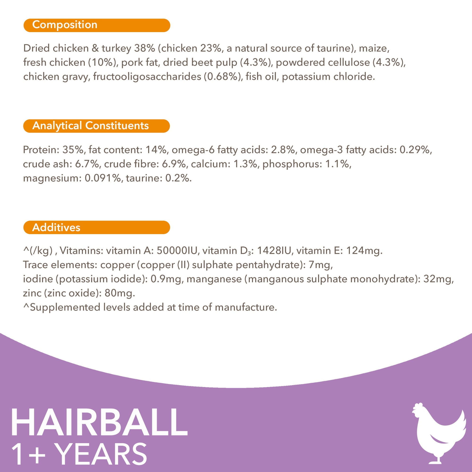 Iams Vitality Hairball Cat With Fresh Chicken 2kg