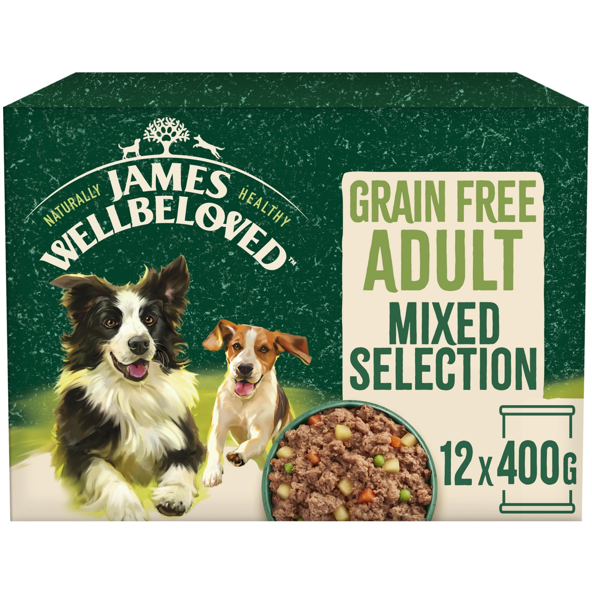 James Wellbeloved  GF Adult Wet Dog Food Turkey Lamb & Chicken Loaf 12 x 400g