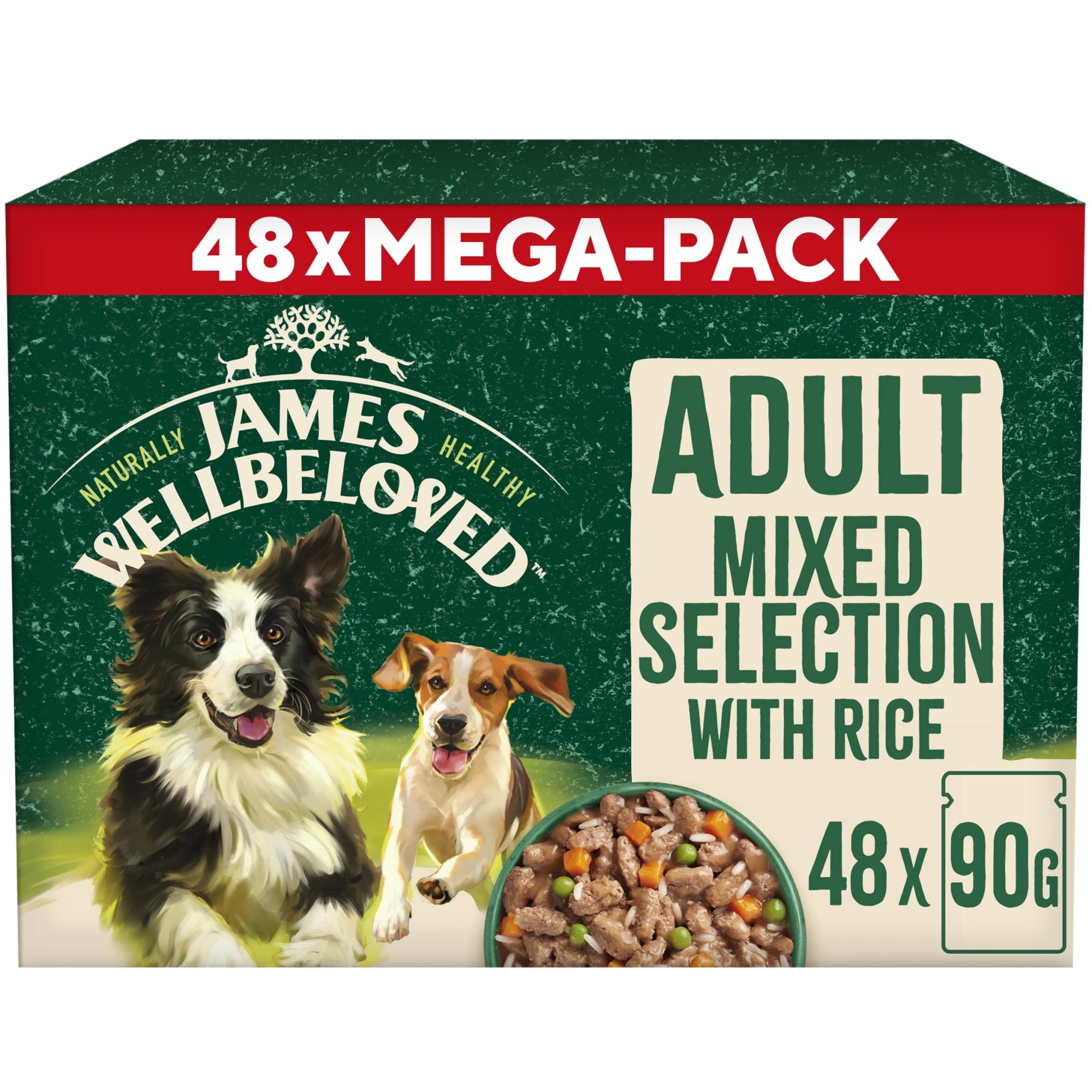 James Wellbeloved Adult Wet Dog Food in Gravy Variety Pack Pouch 48x90g