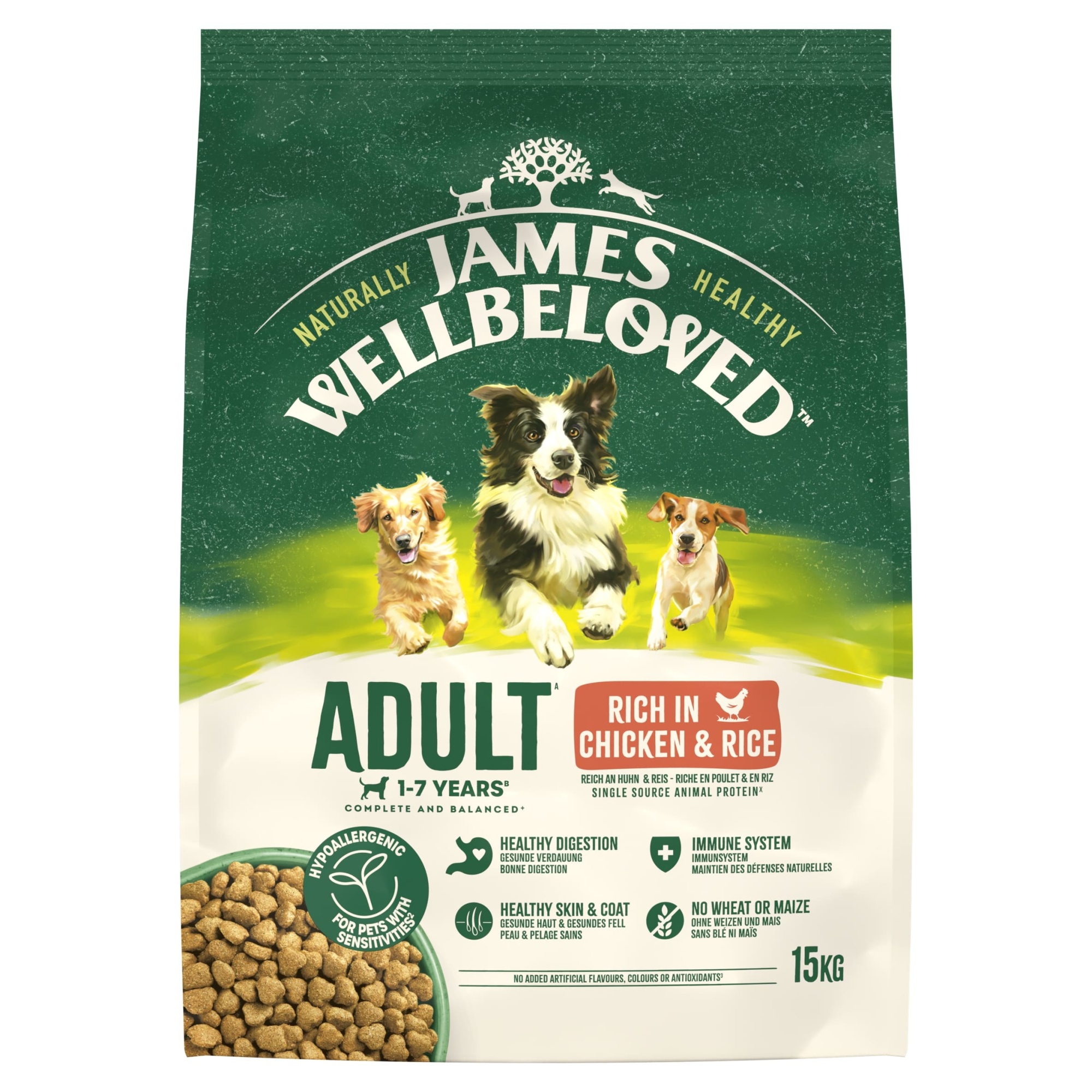 James Wellbeloved Dry Dog Adult Chicken & Rice 15kg