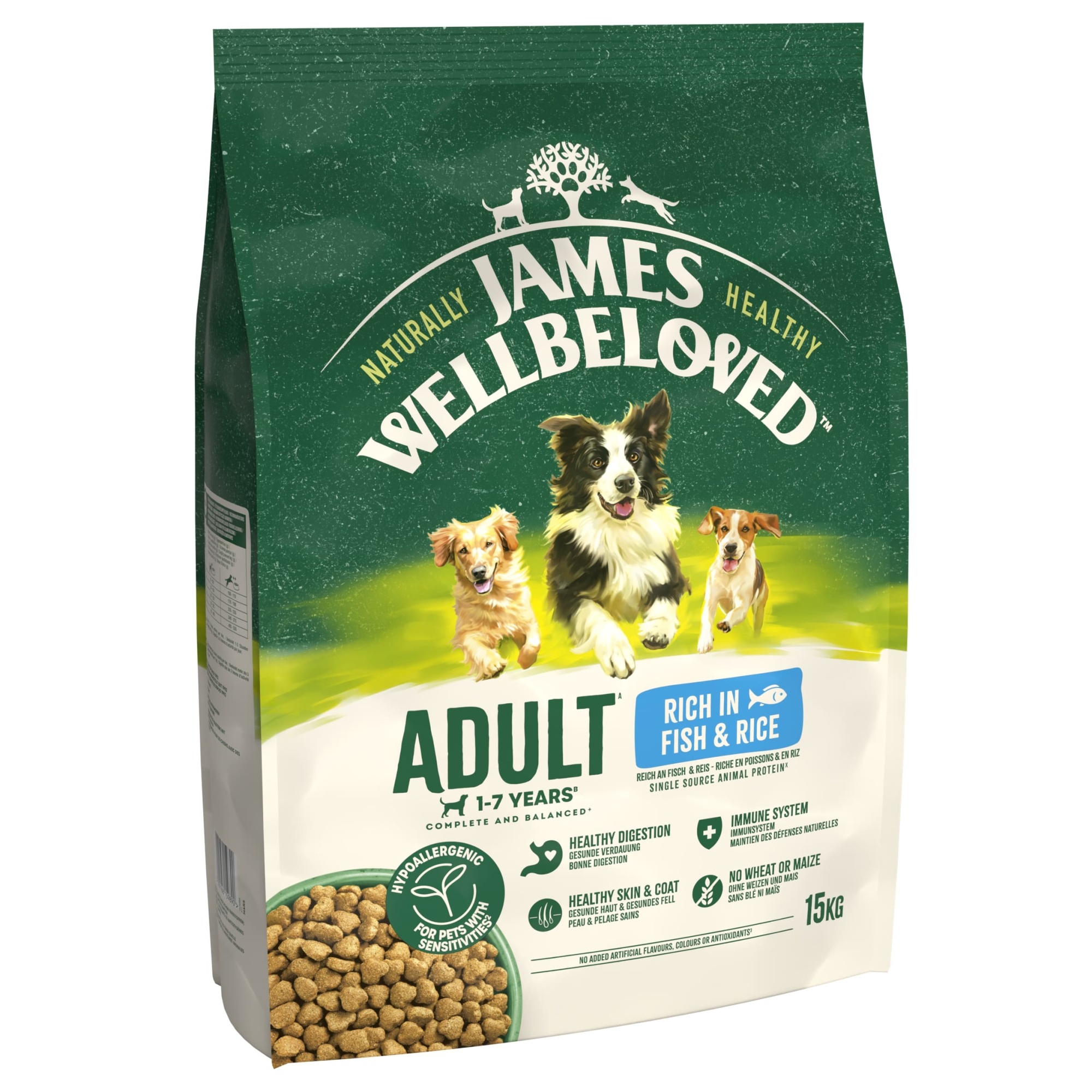 James Wellbeloved Dry Dog Adult Fish & Rice 15kg