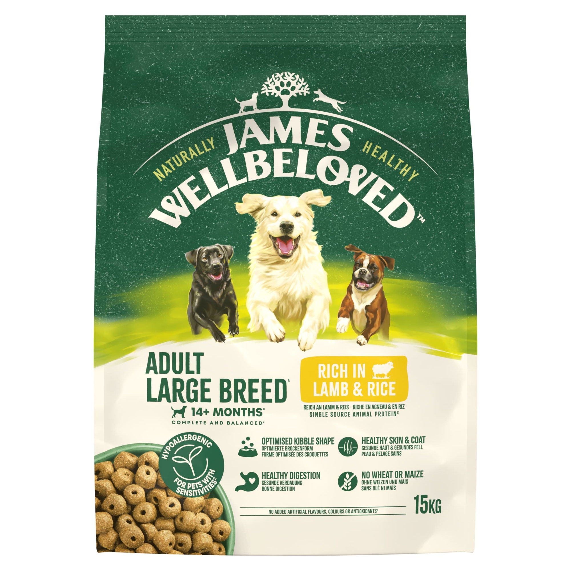 James Wellbeloved Dry Dog Adult Large Breed Lamb & Rice 15kg