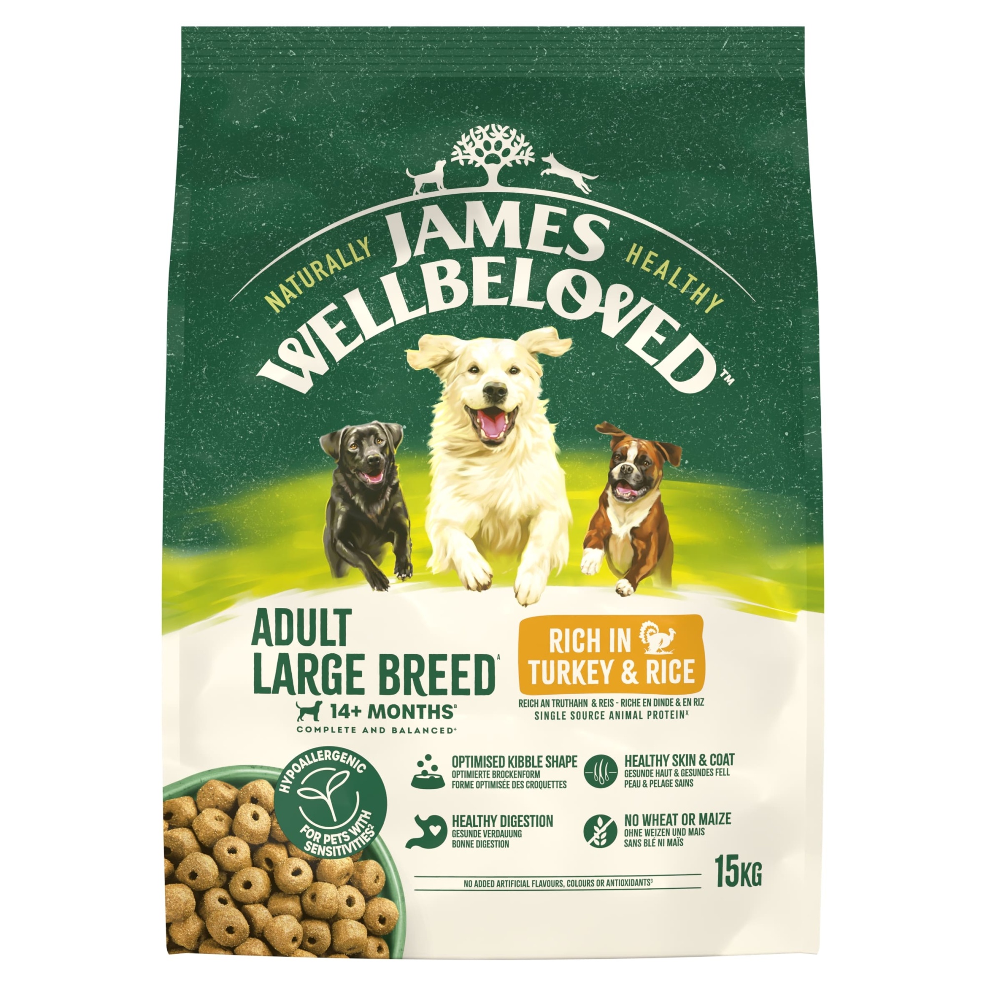 James Wellbeloved Dry Dog Adult Large Breed Turkey & Rice 15kg