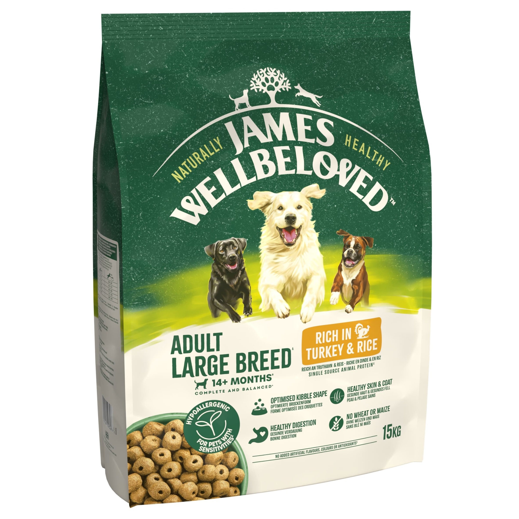 James Wellbeloved Dry Dog Adult Large Breed Turkey & Rice 15kg