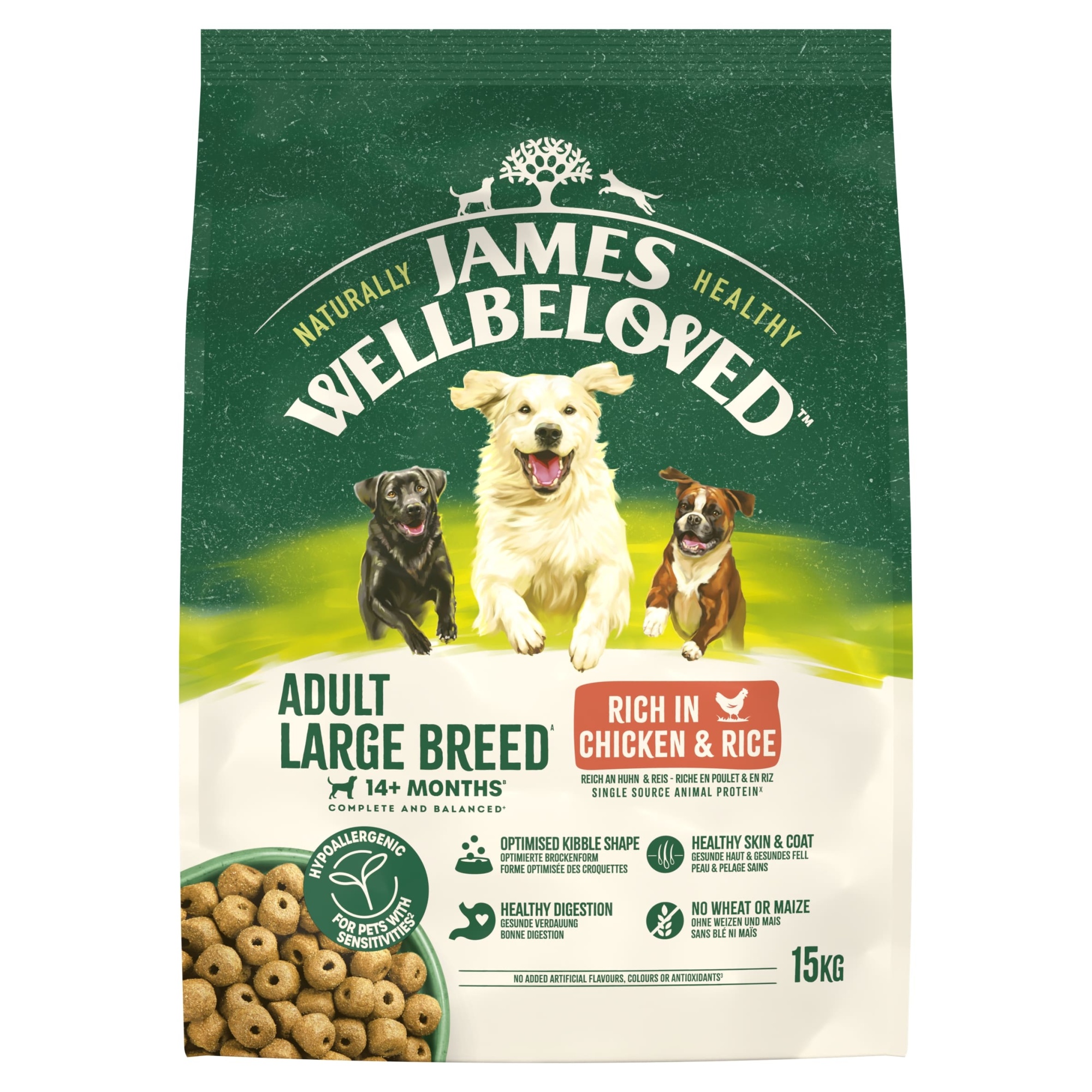 James Wellbeloved Dry Dog Adult LargeBreed Chicken & Rice 15kg