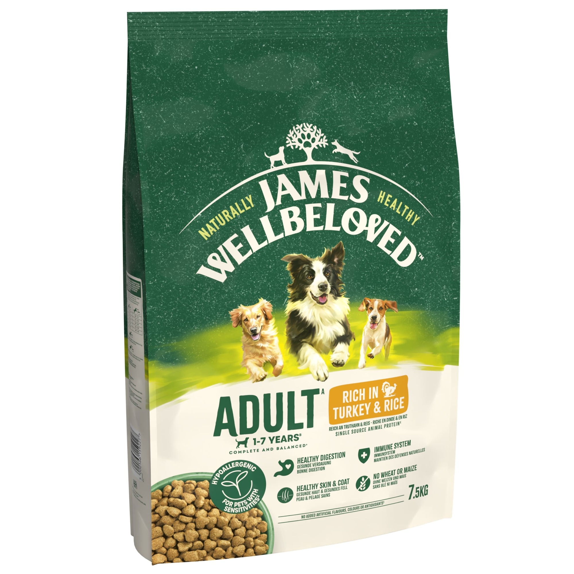 James Wellbeloved Dry Dog Adult Turkey & Rice 7.5kg