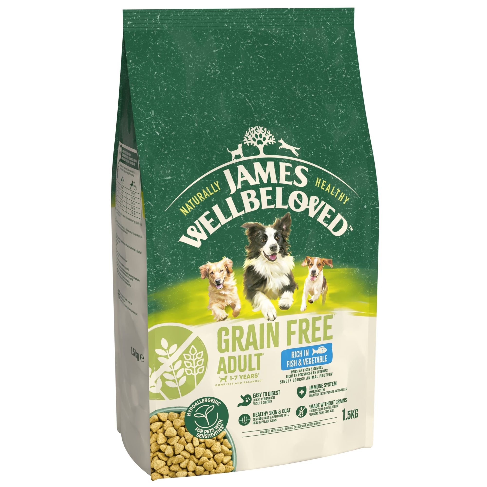 James Wellbeloved Dry Dog Grain Free Adult Fish & Veg 1.5kg
