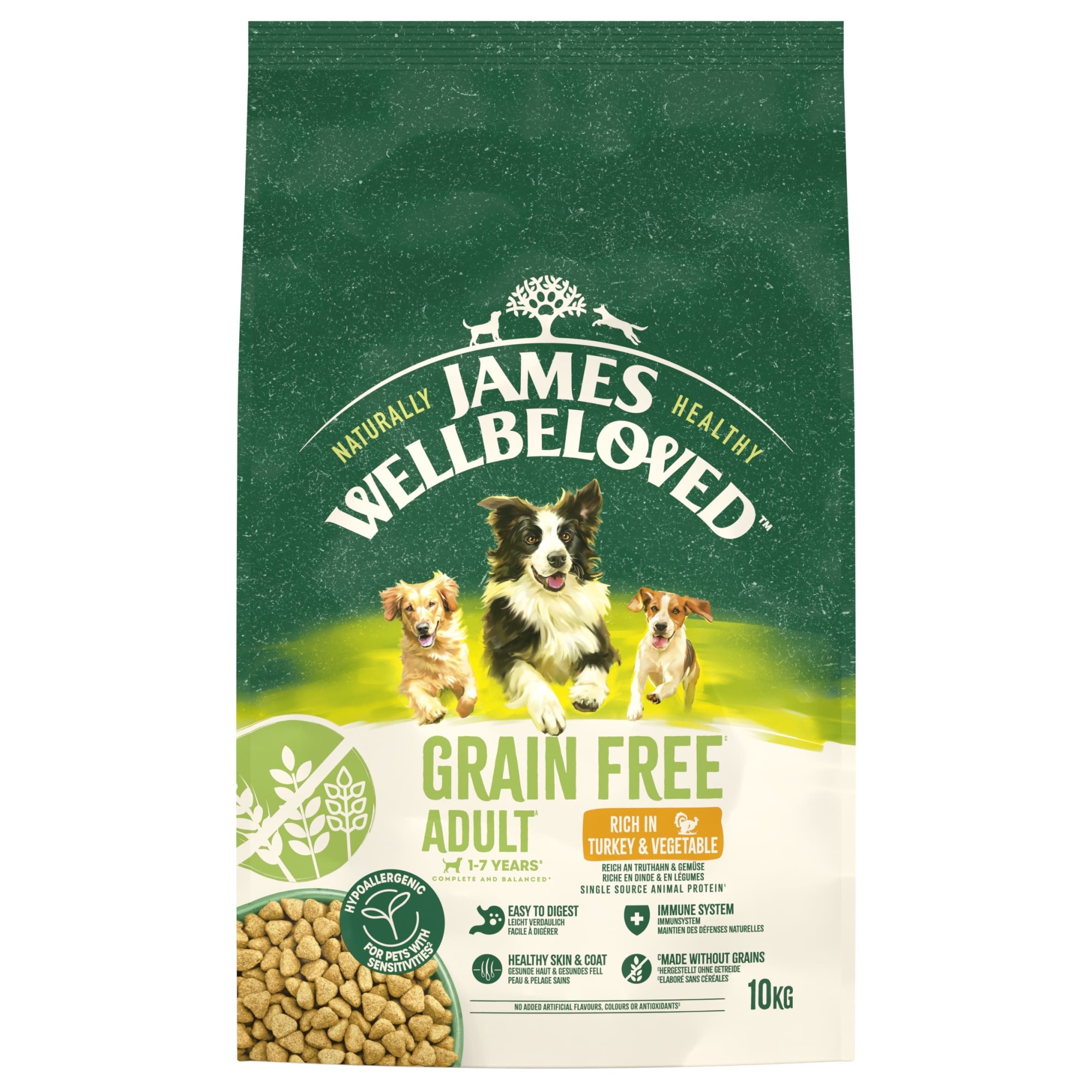 James Wellbeloved Dry Dog Grain Free Adult Turkey & Veg 10kg