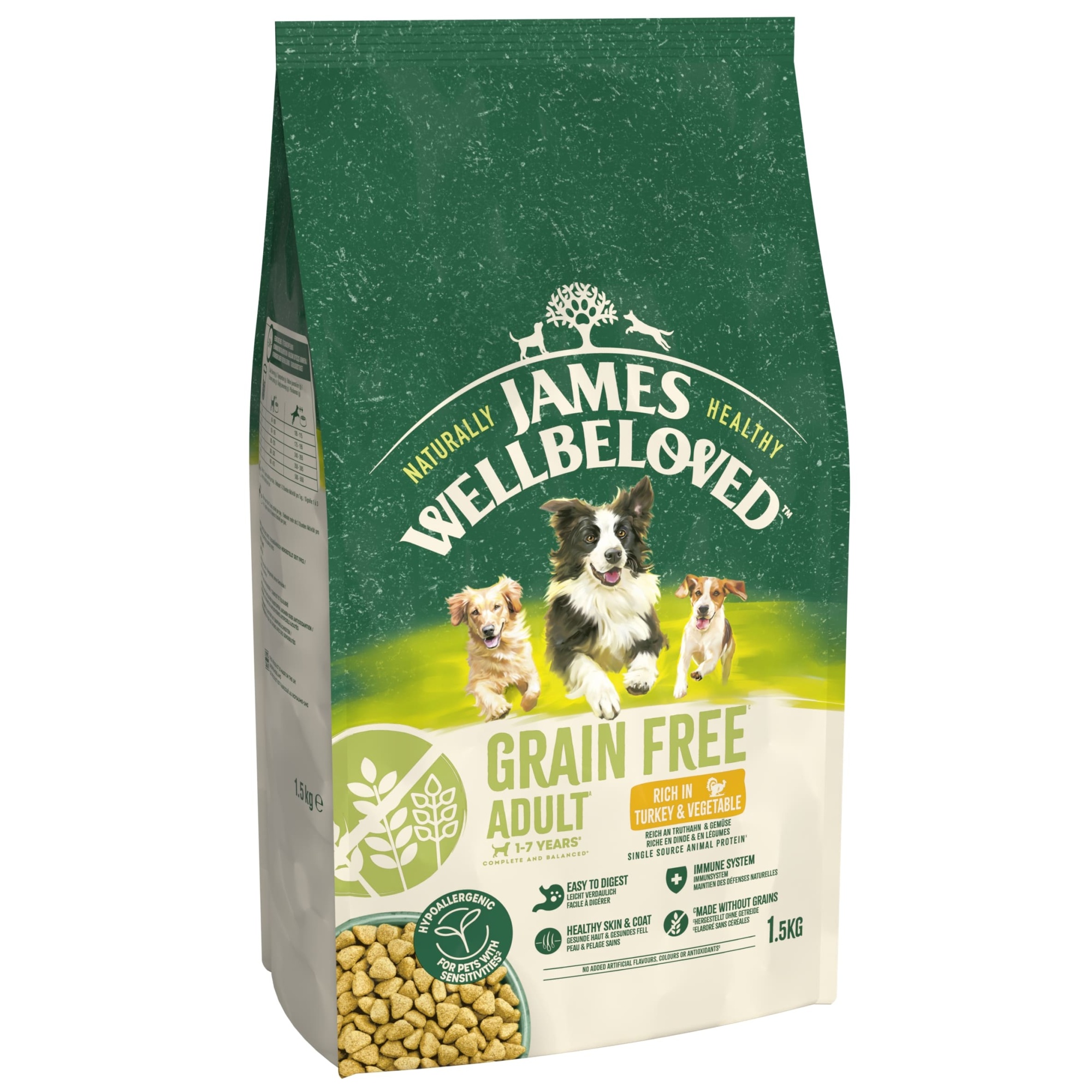 James Wellbeloved Dry Dog Grain Free Adult Turkey 1.5kg